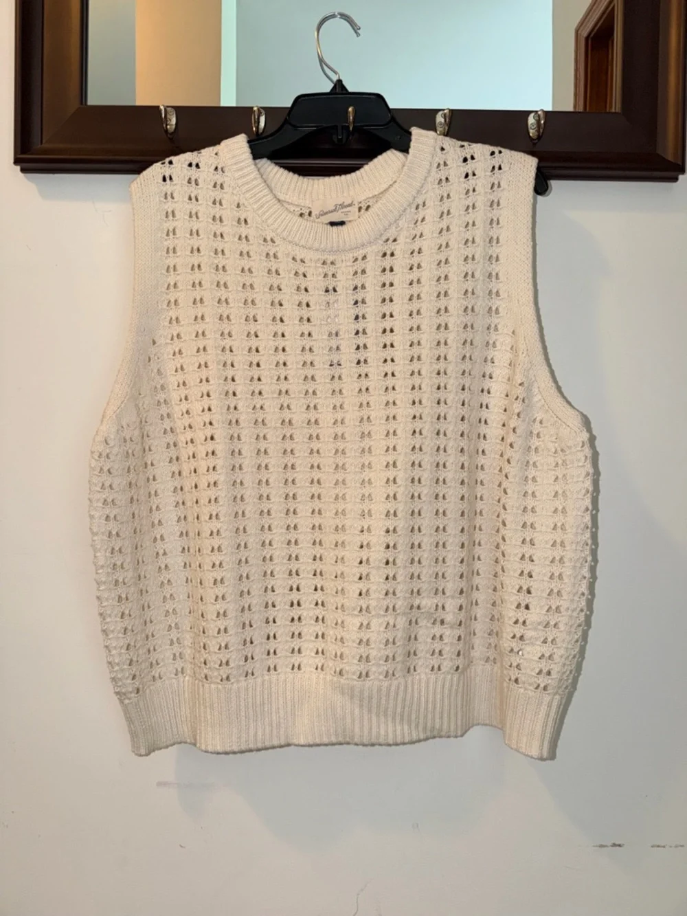 NWT Universal Thread Cream Open Knit Sweater Vest size 1X - Picture 1 of 8